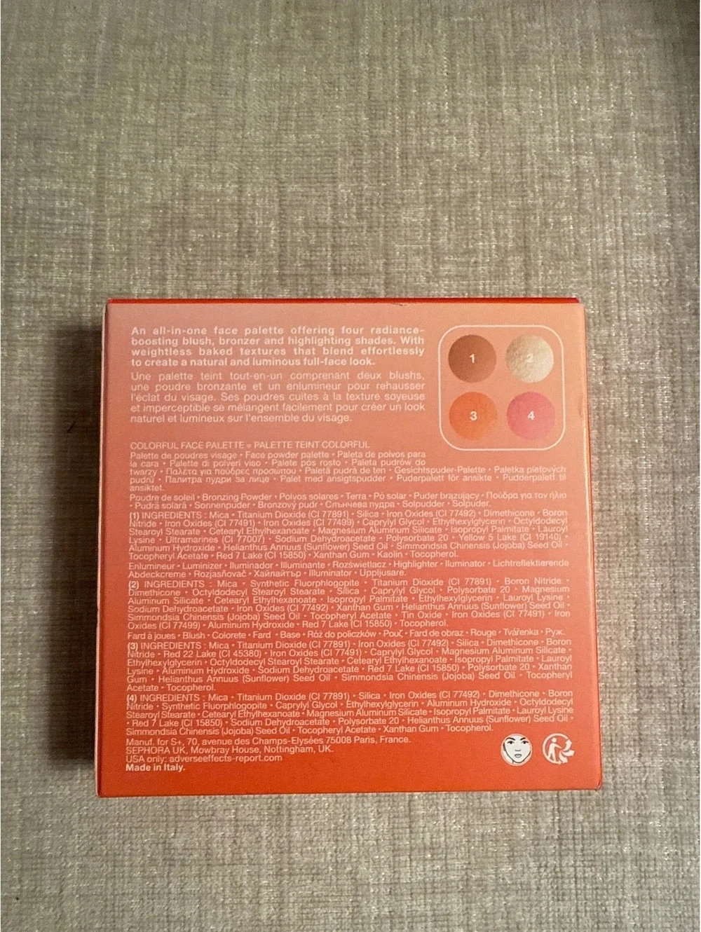 Sephora Colorful Face Palette Blush, Bronze & Glow